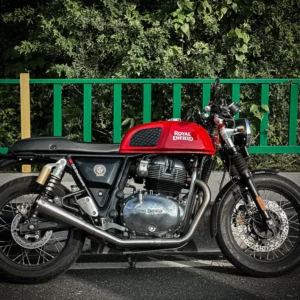 SS MOTO CORP 2x2 Full System Exhaust with Slim Cans on Royal Enfield Continental GT 650