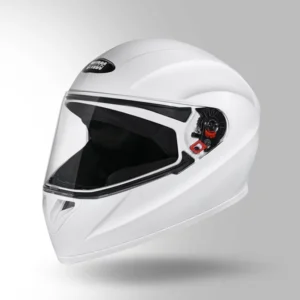 Studds Crest Eco White Full Face Motorcycle Helmet with aerodynamic design