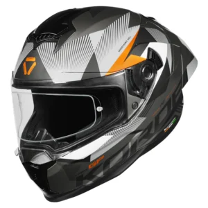 Korda Sonic GP Brave Helmet Gloss Grey Gold dual visor full face helmet