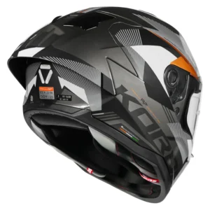 Korda Sonic GP Brave Helmet Gloss Grey Gold dual visor full face helmet