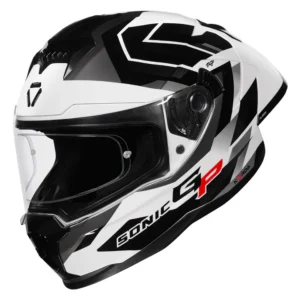 Korda Sonic GP Flash Helmet White full face helmet with dual visor and ECE 22.06 certification