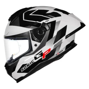 Korda Sonic GP Flash Helmet White full face helmet with dual visor and ECE 22.06 certification