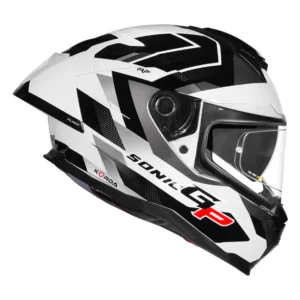 Korda Sonic GP Flash Helmet White full face helmet with dual visor and ECE 22.06 certification
