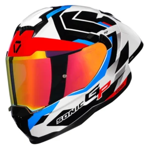 Korda Sonic GP Flash Helmet Blue full face dual visor ECE 22.06 certified helmet