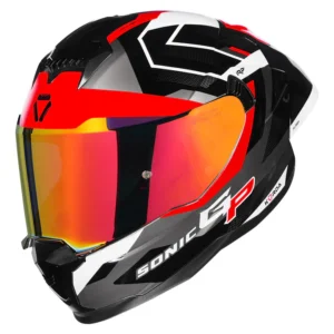 Korda Sonic GP Flash Helmet Red full face helmet with dual visor and ECE 22.06 certification