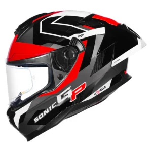 Korda Sonic GP Flash Helmet Red full face helmet with dual visor and ECE 22.06 certification