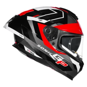 Korda Sonic GP Flash Helmet Red full face helmet with dual visor and ECE 22.06 certification