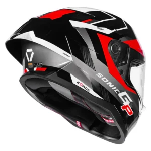 Korda Sonic GP Flash Helmet Red full face helmet with dual visor and ECE 22.06 certification