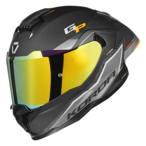 Korda Sonic GP Rapide Orange Full Face Helmet with Dual Visor and ECE 22.06 Certification