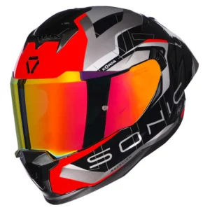 Korda Sonic GP Roadlion Helmet Gloss Red dual visor full face helmet