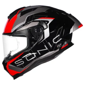 Korda Sonic GP Roadlion Helmet Gloss Red dual visor full face helmet