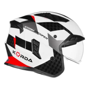 Korda StormTrooper Xoe Helmet Red 4 in 1 modular full face open face helmet