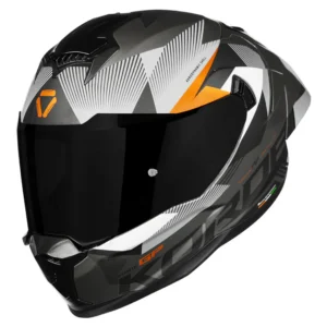 Korda Sonic GP Brave Helmet Gloss Grey Gold dual visor full face helmet