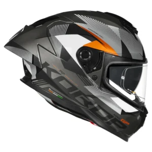 Korda Sonic GP Brave Helmet Gloss Grey Gold dual visor full face helmet