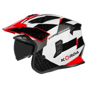 Korda StormTrooper Xoe Helmet Red 4 in 1 modular full face open face helmet