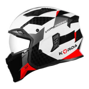 Korda StormTrooper Xoe Helmet Red 4 in 1 modular full face open face helmet