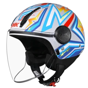 SMK Laminar Starz Open Face Helmet GL 654 with dual visor stylish urban riding helmet