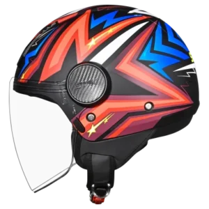 SMK Laminar Starz Open Face Helmet MA235 with long visor and stylish graphics