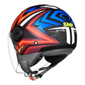 SMK Laminar Starz Open Face Helmet MA235 with long visor and stylish graphics