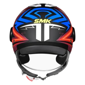 SMK Laminar Starz Open Face Helmet MA235 with long visor and stylish graphics