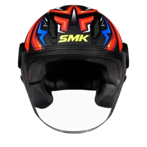 SMK Laminar Starz Open Face Helmet MA235 with long visor and stylish graphics