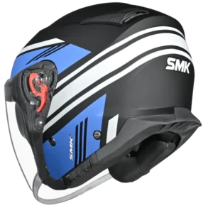 SMK GTJ Rambler Open Face Helmet MA256 with retractable sun visor and wide anti-scratch visor