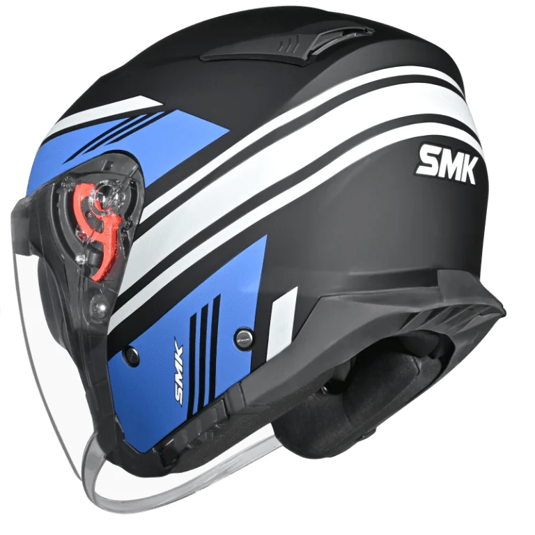 SMK GTJ Rambler Open Face Helmet MA256 with retractable sun visor and wide anti-scratch visor