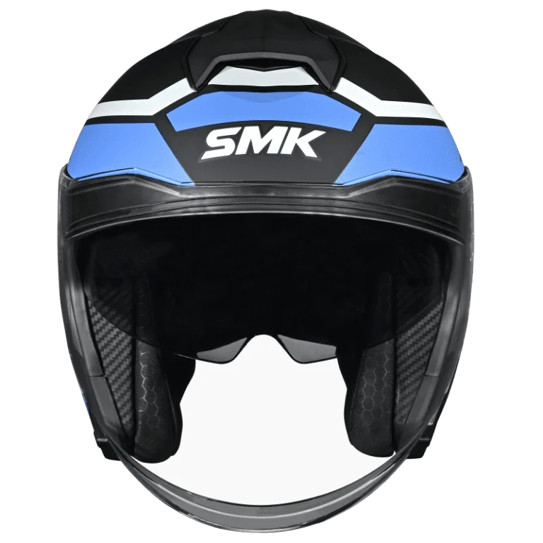 SMK GTJ Rambler Open Face Helmet MA256 with retractable sun visor and wide anti-scratch visor