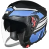 SMK GTJ Rambler Open Face Helmet MA256 with retractable sun visor and wide anti-scratch visor