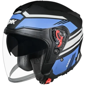 SMK GTJ Rambler Open Face Helmet MA256 with retractable sun visor and wide anti-scratch visor