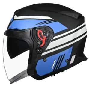 SMK GTJ Rambler Open Face Helmet MA256 with retractable sun visor and wide anti-scratch visor