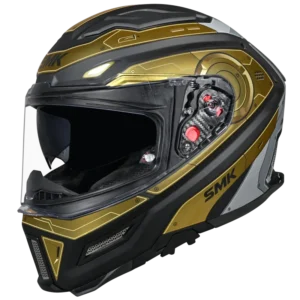 SMK Agnar Cyborg GL 267 Gold Chrome Full Face Motorcycle Helmet