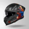 STUDDS Helios Superman Edition Matt Black Blue Full Face Helmet ISI DOT Certified