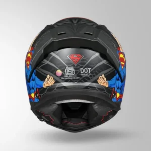 STUDDS Helios Superman Edition Matt Grey Blue Full Face Helmet