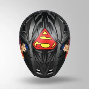 STUDDS Helios Superman Edition Matt Grey Blue Full Face Helmet