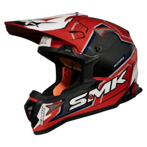 SMK Allterra Maverix GL 321 offroad motocross helmet with wide visor opening and ventilation system