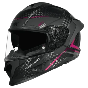 SMK Titan Carbon Nero GL269 Magenta Chrome Carbon Fiber Full Face Helmet