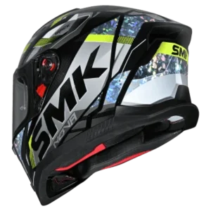 SMK Nova Track Helmet GL264 Crystal Chrome full face motorcycle helmet with Pinlock ready visor