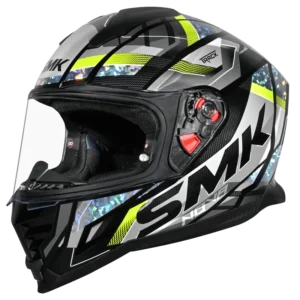 SMK Nova Track Helmet GL264 Crystal Chrome full face motorcycle helmet with Pinlock ready visor