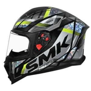 SMK Nova Track Helmet GL264 Crystal Chrome full face motorcycle helmet with Pinlock ready visor