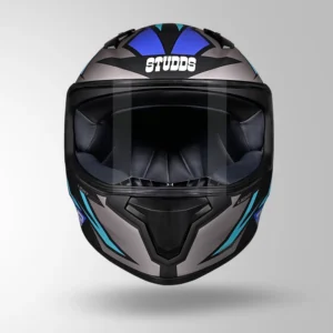 Studds Thunder D1 Lightvolt Decor Helmet Matt Black Blue Full Face Helmet