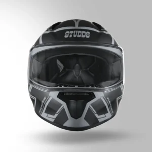 STUDDS Thunder Communication Ready D3 Matt Grey Black Bluetooth Full Face Helmet