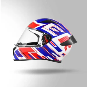 Studds Thunder Communication Ready D4 Decor Helmet Matt White Red Bluetooth Full Face Helmet