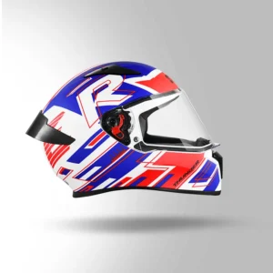 STUDDS Thunder Communication Ready D3 Decor Helmet Matt White Red Bluetooth Full Face Helmet