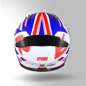 Studds Thunder Communication Ready D4 Decor Helmet Matt White Red Bluetooth Full Face Helmet