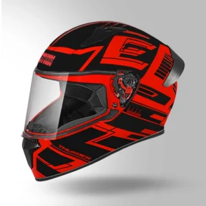 STUDDS Thunder Communication Ready D3 Helmet Matt Red Black Bluetooth Ready Full Face Helmet