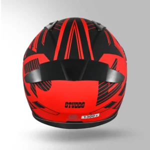 STUDDS Thunder Communication Ready D3 Helmet Matt Red Black Bluetooth Ready Full Face Helmet