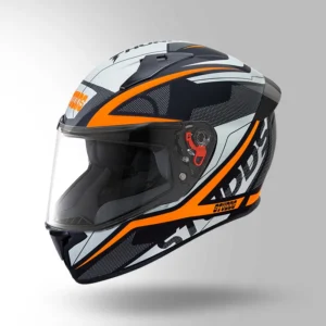 Studds Thunder Communication Ready D4 Bluetooth Helmet Black Orange full face riding helmet