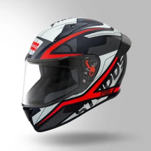 STUDDS Thunder Communication Ready D4 Decor Helmet Black Red Bluetooth Full Face Helmet