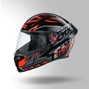 Studds Thunder Communication Ready D5 Decor Bluetooth Helmet Black Red with Battery